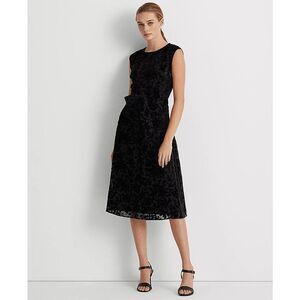 Lauren Ralph Lauren Womens Velvet Burnout Cocktail and Party Dress - Black 12